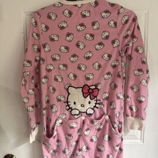 Women's Official Sanrio Hello Kitty One Piece Footie Pajamas Fleece SzSmall SOFT