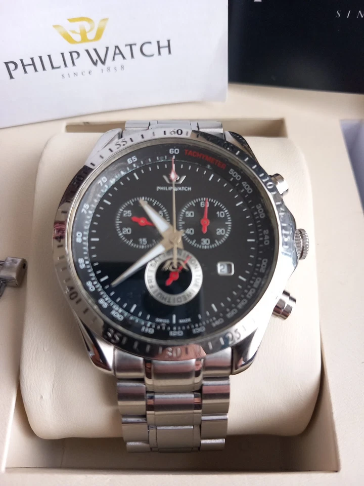 Philip Watch Blaze Steel Chronograph Watch - Full Set, 2011 - Image 4 of 4