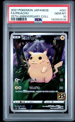 2021 POKEMON JAPANESE 25TH ANNIVERSARY COLLECTION #001 FULL ART/PIKACHU PSA 10