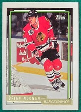 Brian Noonan - 1992-93 Topps Gold #159 - Chicago Blackhawks Hockey Card