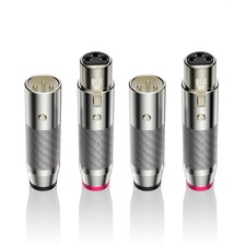 4pcs XLR Connector Carbon Fiber Shell Rhodium Plated HiFi Audio XLR Cable Plug