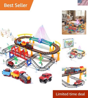 Durable Battery-Powered Train Track Playset - Perfect Gift for Boys & Girls 3-8!