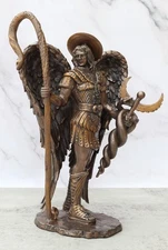Ebros Saint Raphael The Archangel Holding Healing Staff Statue 13"H Figurine