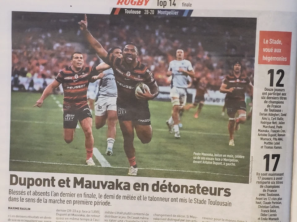 L'ÉQUIPE 28 JUIN 2026🏉TOP 14➡️TOULOUSE INSUBMERSIBLE / LA QUATRIÈME DIMENSION  - Photo 3/4