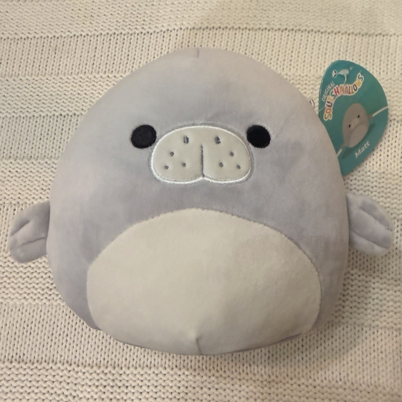 Squishmallows Matt Seal Plush Gray White Washable w/ Hang Tag 2022