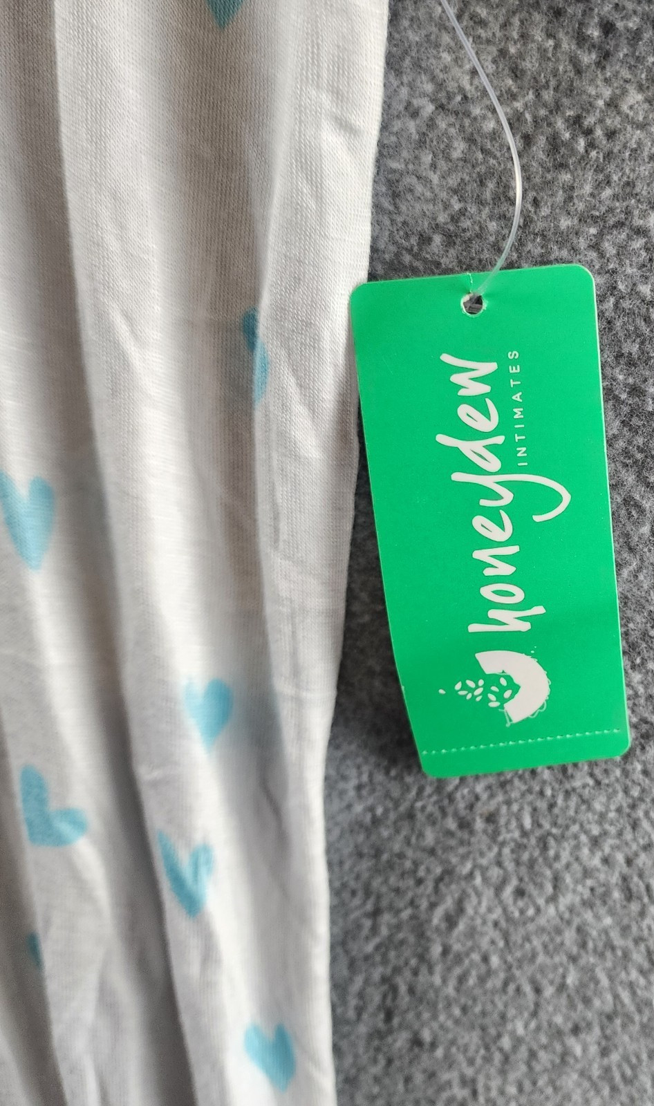 Honeydew All American Heart Print Sleepshirt Large White/Blue Hearts Pullover