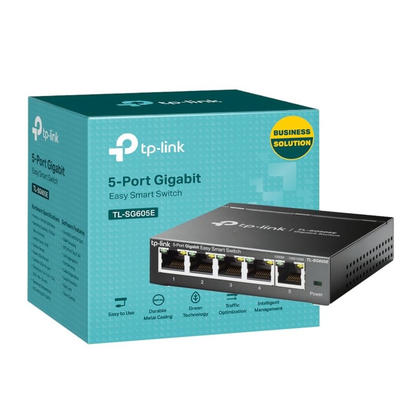 TP Link TL SG605E Managed Network Switch 5 port Ethernet Splitter Gigabit High