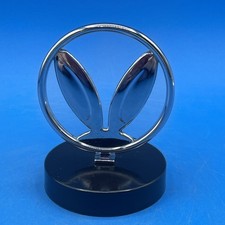 VINTAGE VOLKSWAGEN VW RABBIT EARS HOOD ORNAMENT TOPPER PIECE ON DECORATIVE BASE