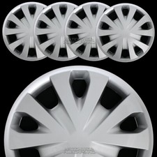 4 fits Nissan Versa 2007-2025 Silver 15" Snap On Hub Caps Wheel Rim Full Covers