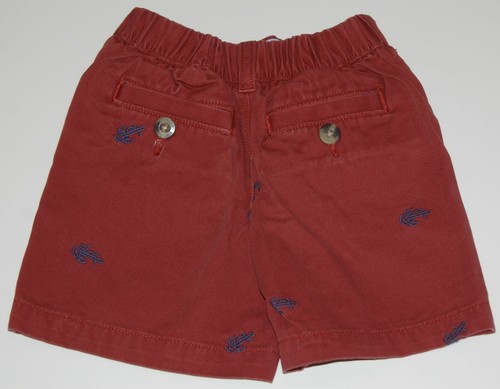L L BEAN Jungen ziegelrot mit bestickten blauen Ankern Baumwoll-Twill Short Gr. 4T - Bild 3 von 3