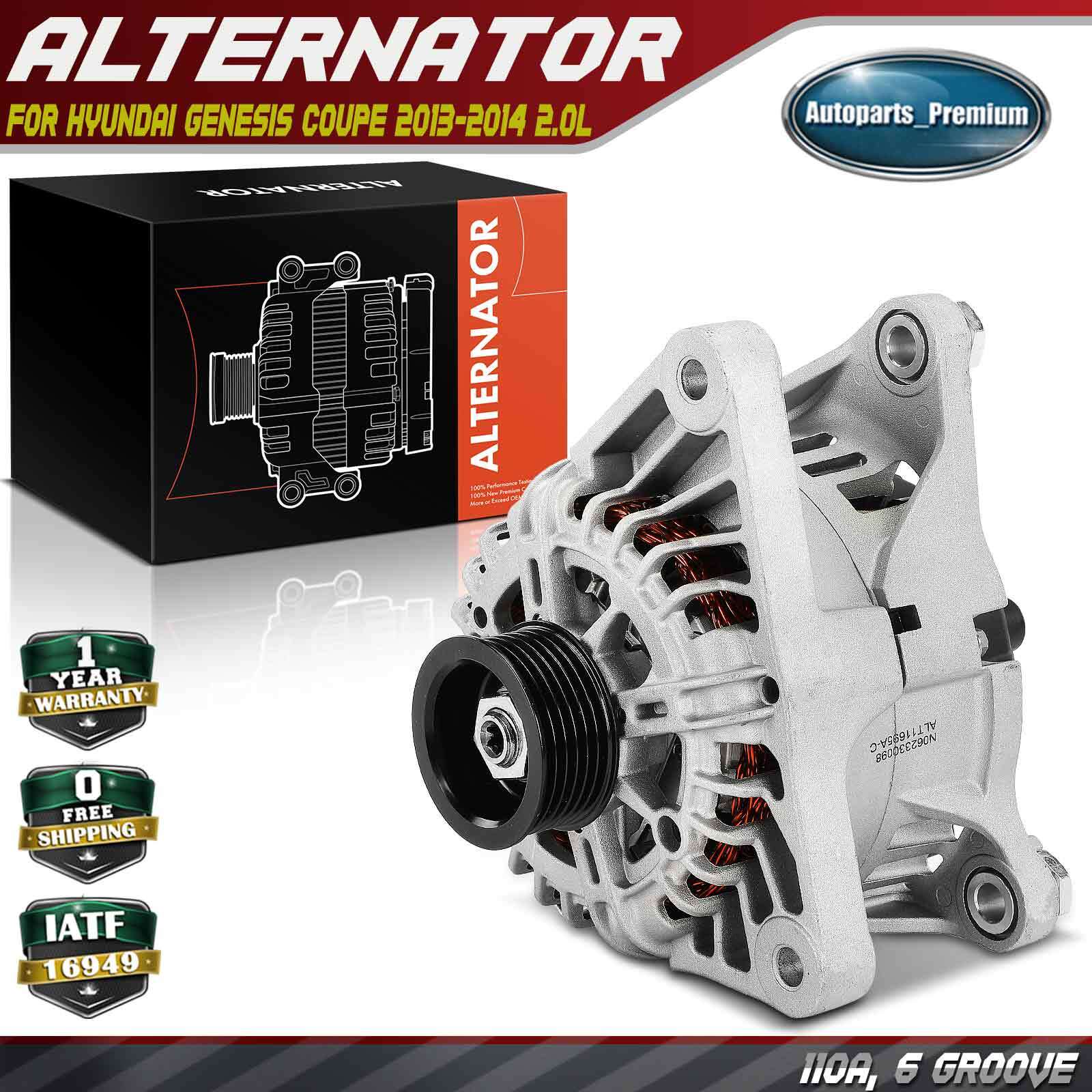 Alternator for Hyundai Genesis Coupe 2013-2014 2.0L 110A 12V CW 6 ...