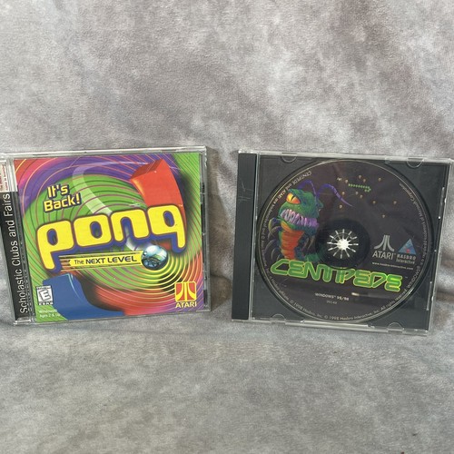 Lot Of 2 Atari PC Computer CDROM Games Centipede Pong 1998 Windows 95/