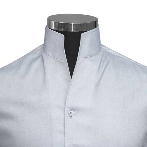 Cotton Shirt Tall High Open Neck Dress 