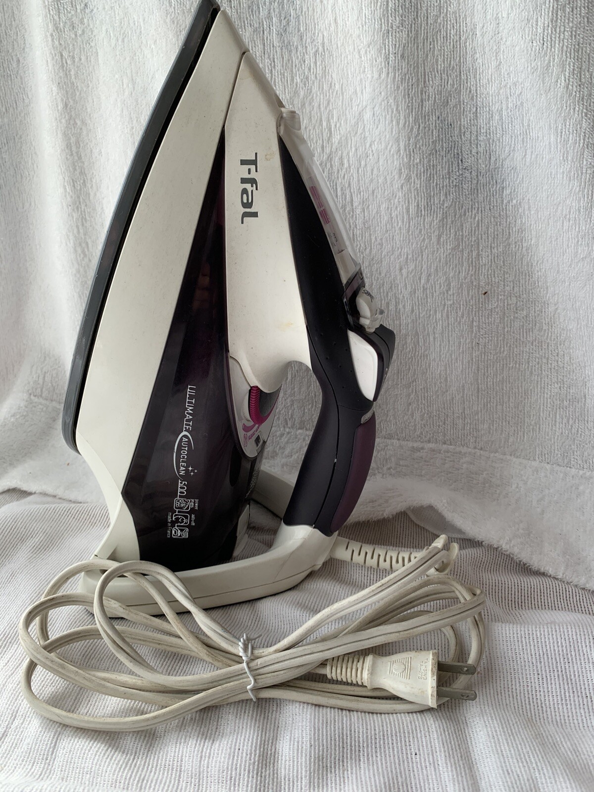 Tefal FV9450 White Purple Steam Iron Made in France-image