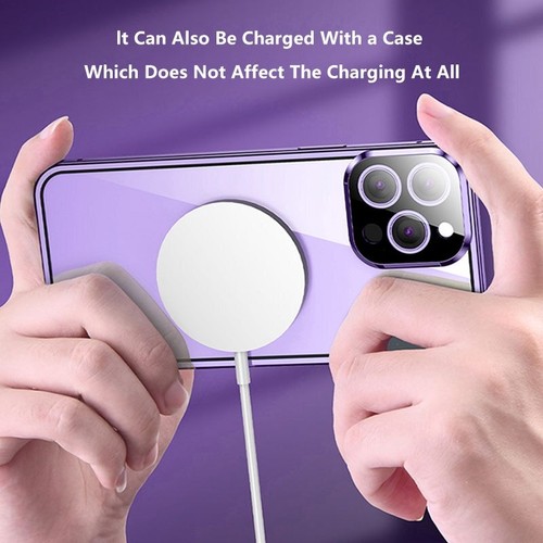 Magnetic Metal Case For iPhone 14 13 12 11 Pro Max Double-Sided Protector Cover - Photo 3 sur 31
