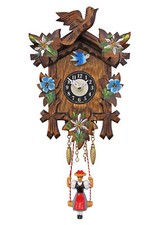 Engstler Cuckoo Clock - Alpine Flowers  7 Inches AH 0126/10 SQ NEW