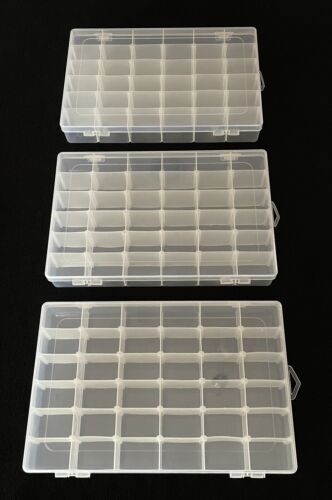 3pc Organizer Plastic Box 36 Compartment Craft Jewelry Bead Storage Container - Picture 2 of 6