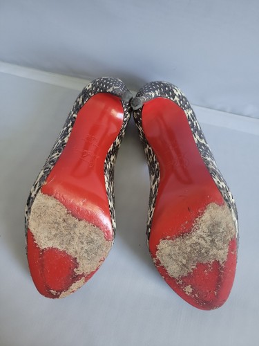 AUTHENTIC CHRISTIAN LOUBOUTIN FILO 120 AYERS PYTHON HEELS SHOES 36.5 - Picture 6 of 12