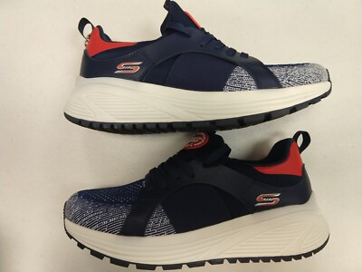 Skechers BOBS SPORT Stretch Fit, Navy/Red/White, Women's Size 8  (F8B-2640)