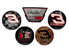 NASCAR Dale Earnhardt SR 3 Logo 3" ROUND STICKER LOT of 5 Black Camo Decal VTG