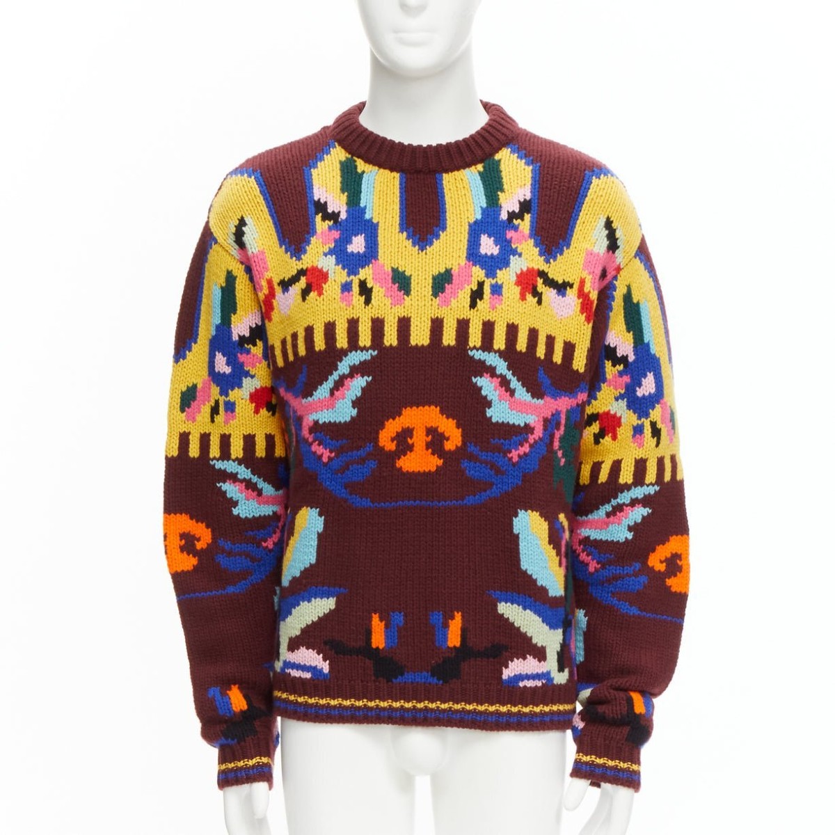 PRADA 2018 multicolour graphic virgin wool cashmere crew PRADA 2018 multicolour graphic virgin wool cashmere crew