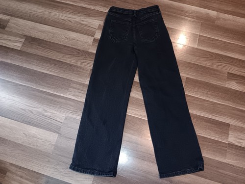 H&M Size 14 kids (actual SZ 24X26) black color wide leg high waist jeans - Picture 8 of 14