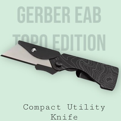 BLACK GERBER E.A.B. LITE CLIP FOLDING KNIFE TOPO EDITION Compact Utility Knife