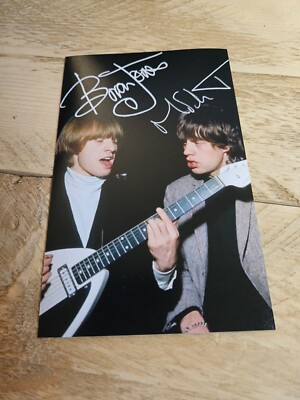 BRIAN JONES / MICK JAGGER - ROLLING STONES Repro-Autogramm - ca. 10x16 - (694)