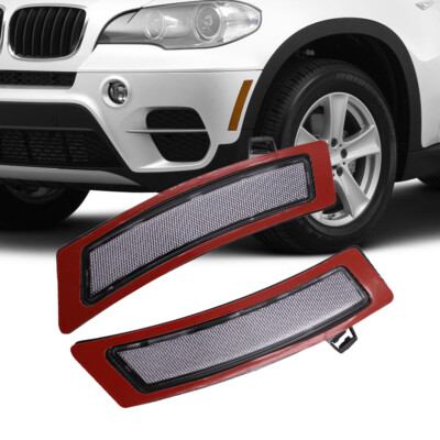 Clear Front Bumper Reflector Side Marker Lights For 2011-2013 BMW E70 X5 Pair