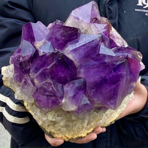 16.64LB Natural backbone amethyst quartz crystal mineral specimen - 第 9/12 張圖片