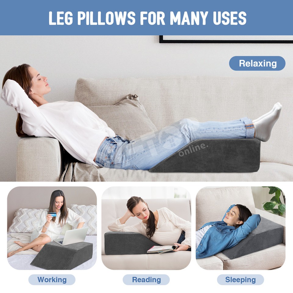 Elevation Bed Wedge Pillow Memory Foam Leg Foot Rest Raiser Support