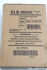 Lithonia Lighting ELB 06042 Battery Emergency Replacement Batter 6 Volts 4.0 Amp