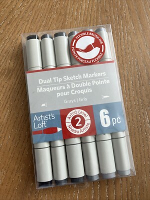 Artist s Loft- Dual Tip Sketch Markers- Primary Colors 6pc 516312 New Sealed