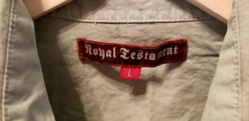Royal Testament graue Langarm-Stickerei mit Knopfleiste L Large - Bild 5 von 6