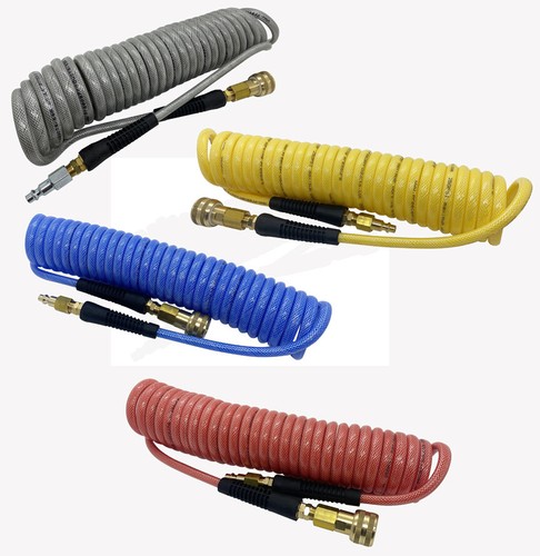 Professional Grade 250 PSI Reinforced Poly 20' Coil Hose w/Quick Connects - 第 1/5 張圖片