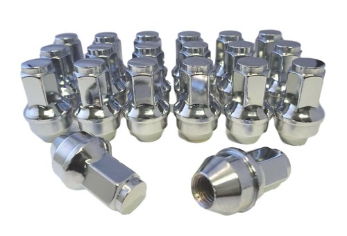 24 Chrome Factory Style Lug Nuts - 14mm X 2.0 For 2000-2014 Ford F-150 Stock Wheels
