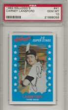 1982 Kellogg's 41 Carney Lansford PSA Gem Mint 10 Red Sox