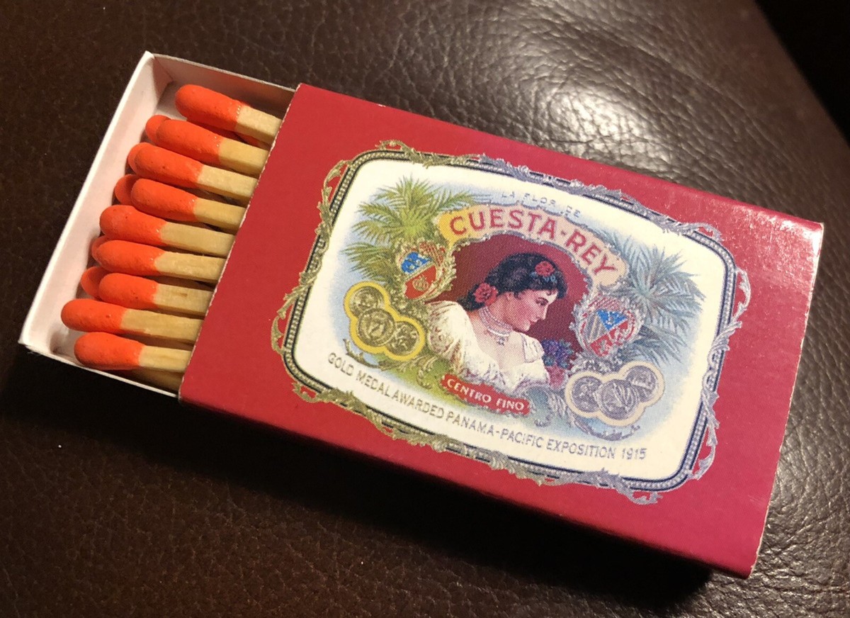 Cuesta Rey Cigars, Fogue & Bates Tobacco, Tulsa, OK, Full Unstruck Matchbox
