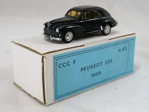 Peugeot 203 1959 Miniature CCC 1/43 - White Metal Noir, Kit Monté