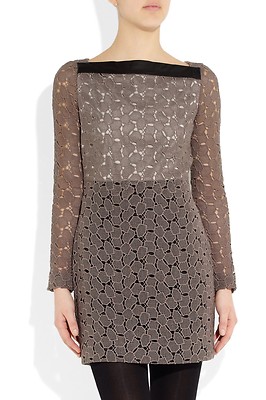 NEW Diane Von Furstenberg DVF Sarita Pebble Leather Lace Combo Dress Size 2  NEW | eBay