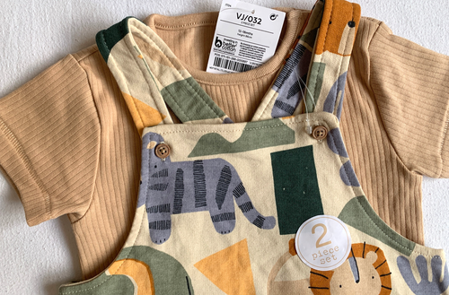 BNWT Baby Boys Safari Dunggaree/Bodysuit Outfit/Set 6-9 months NEXT - Picture 2 of 5