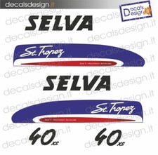 Adesivi motore marino fuoribordo Selva san tropez 40  cv bianco barca stickers