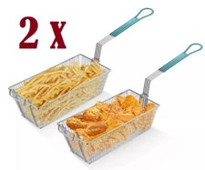 2 X Commercial Fryer Frying Basket Chip Fish Deep Fat Takeaway 336x165x152mm