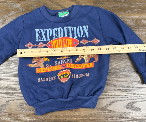 Vtg Screamers Youth Nature Crewneck Expedition Wildlife Bald Eagle & Bear Size 5 - Picture 6 of 7
