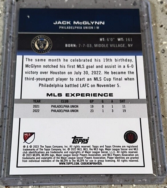 2023 Topps Chrome Green Refractor /99 Jack McGlynn No. 1! - Image 2 of 2