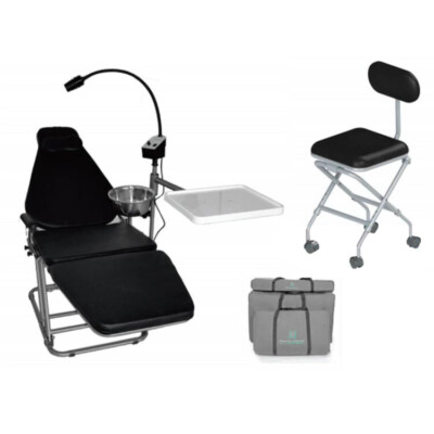 Lab Portable Chair & LED Exam Light Lamp &Doctor's Chair + Nylon Bag DU32L USA