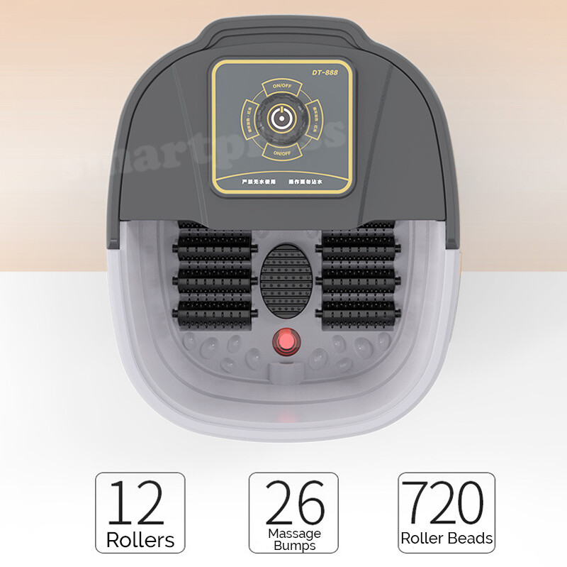 Electric Foot Spa Massager Roller Scrapping TCM Heat Soak Home Bath Tub Massage
