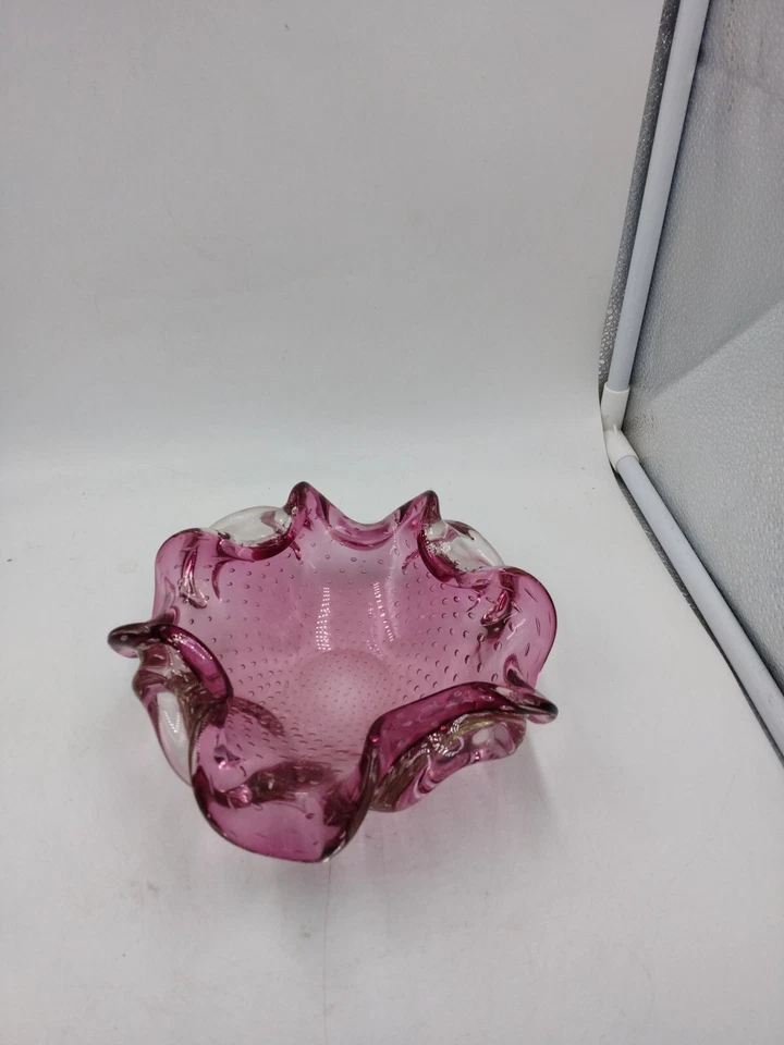 Caramelo decorativo MCM burbujas controladas transparentes de arándano de vidrio artístico de Murano de colección Foto 4 de 4