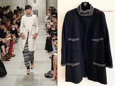 Chanel 14c Most Wanted Timeless Black Tweed Ecru Ribbon Trim Jacket Coat Sz 34