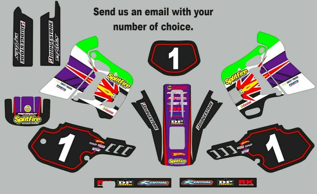 Graphic Kit for 1991-1994 Kawasaki KDX200 KDX 200 SPLITFIRE Decals